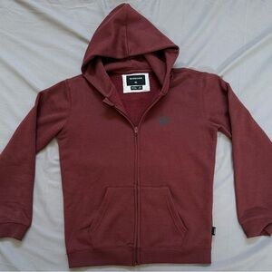 Youth Burgundy, Quicksilver, Full Zip Hoodie Size Extra Large